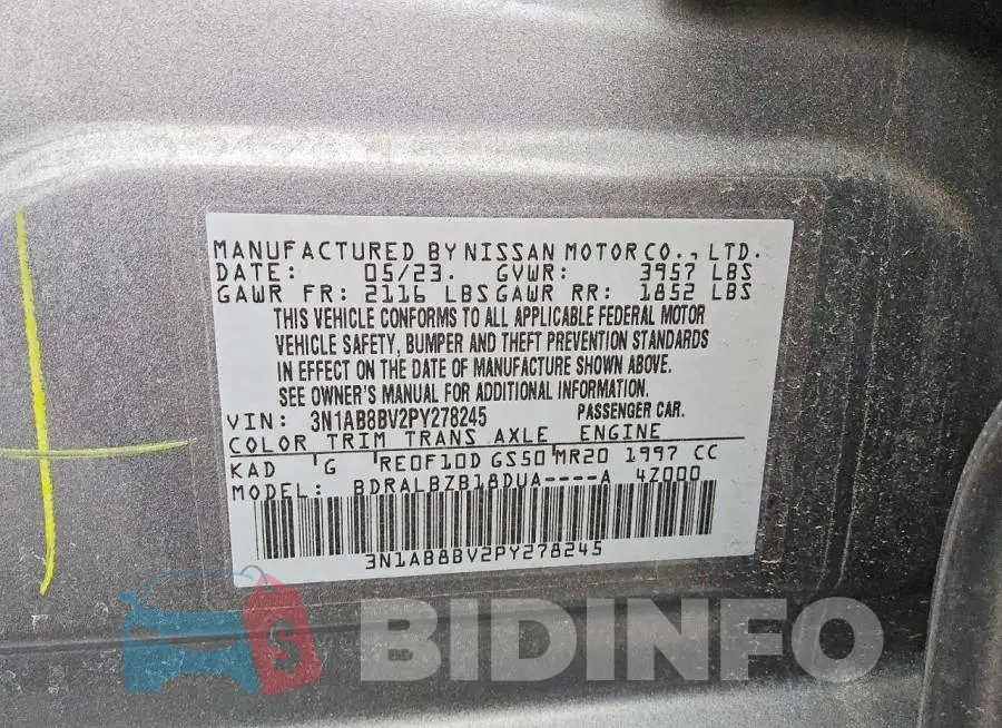 3N1AB8BV2PY278245 Photo# 12