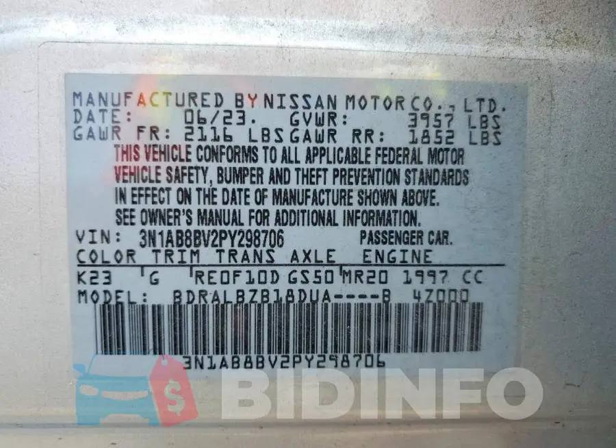 3N1AB8BV2PY298706 Photo# 12