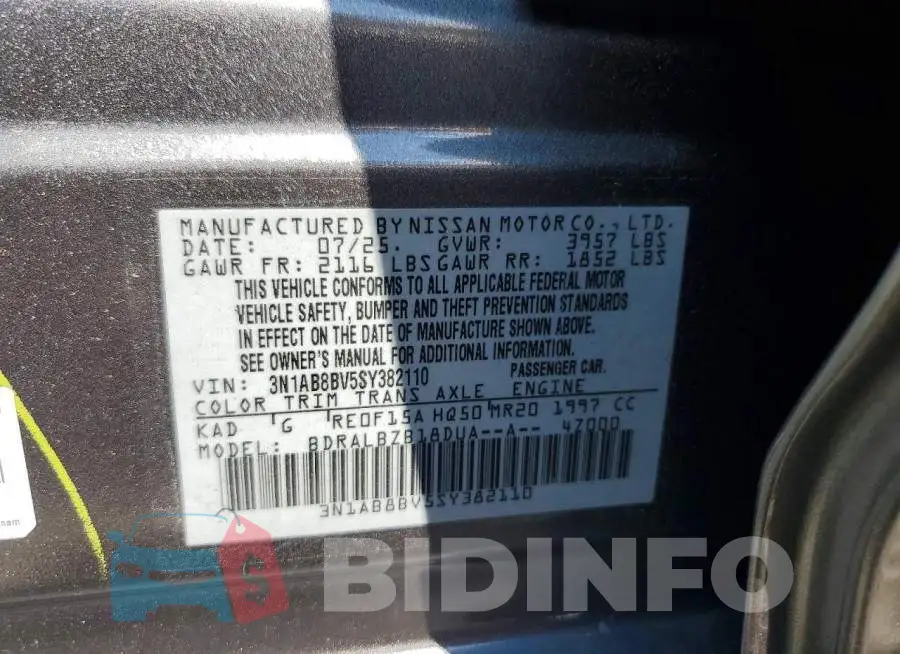 3N1AB8BV5SY382110 Photo# 12