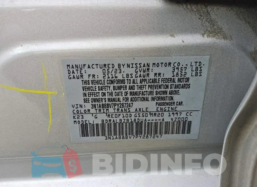 3N1AB8BV7PY287247 Photo# 12