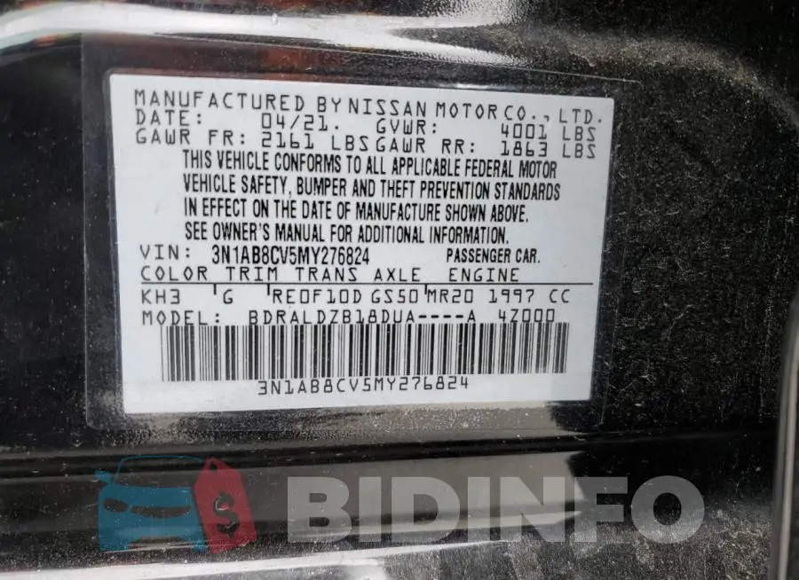 3N1AB8CV5MY276824 Photo# 12