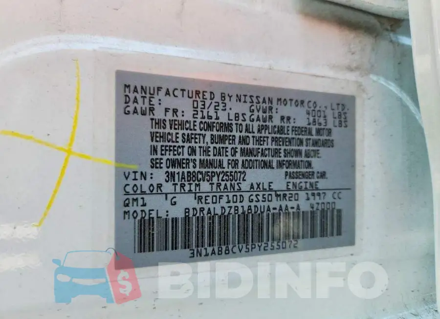 3N1AB8CV5PY255072 Photo# 12