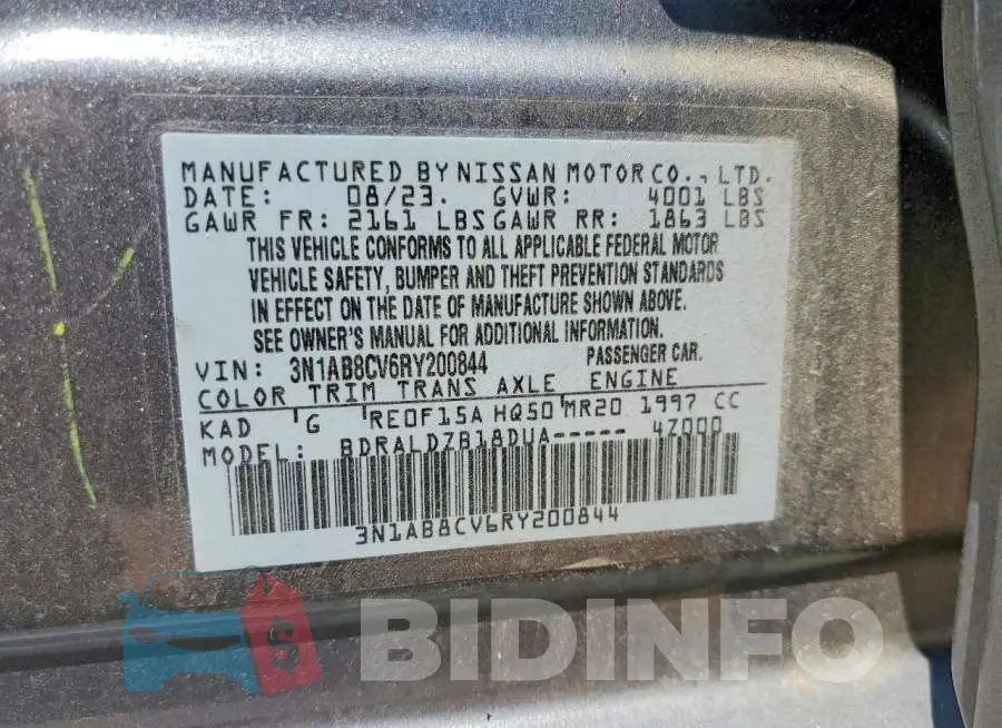 3N1AB8CV6RY200844 Photo# 12