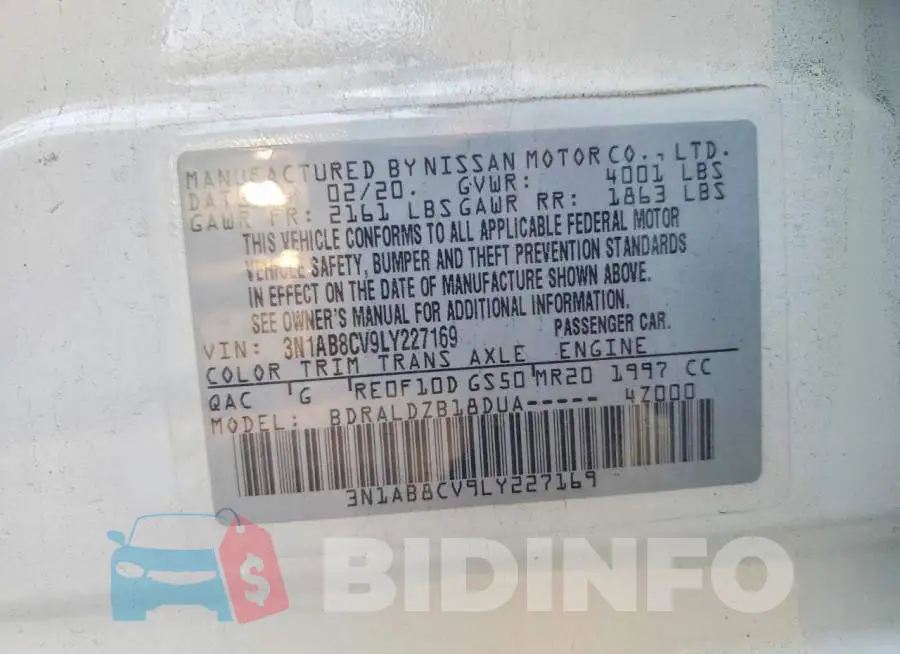 3N1AB8CV9LY227169 Photo# 12