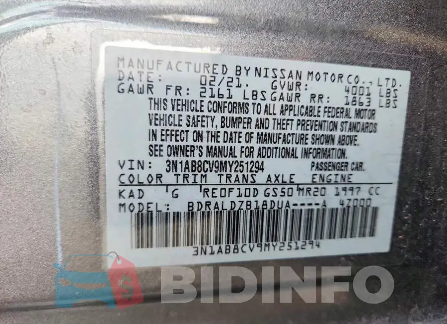 3N1AB8CV9MY251294 Photo# 12