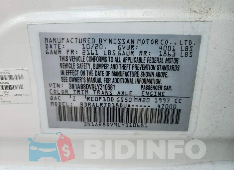 3N1AB8DV9LY310681 Photo# 12