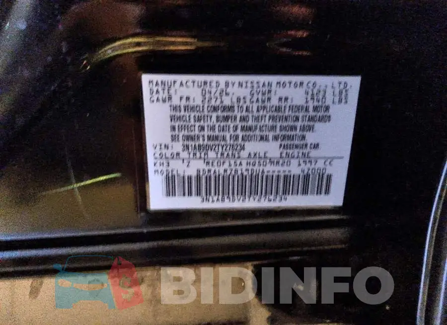 3N1AB9DV2TY276234 Photo# 13