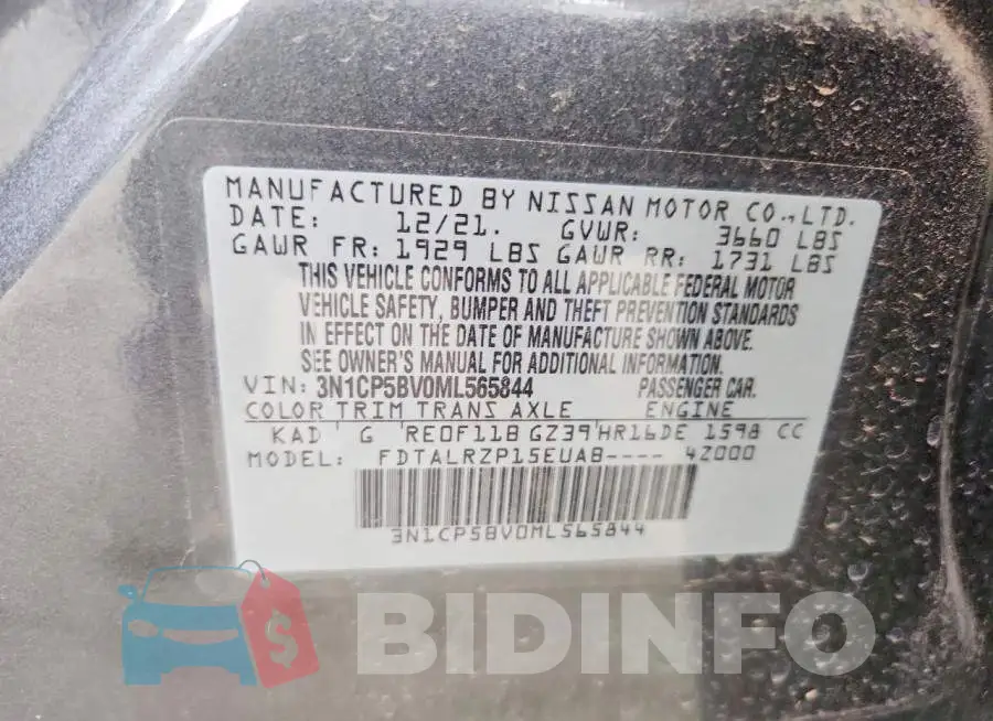3N1CP5BV0ML565844 Photo# 13