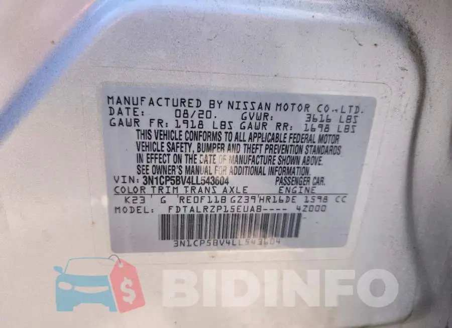 3N1CP5BV4LL543604 Photo# 12
