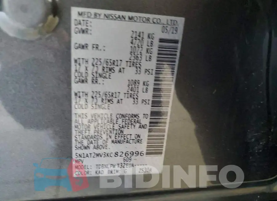 5N1AT2MV3KC826996 Photo# 13
