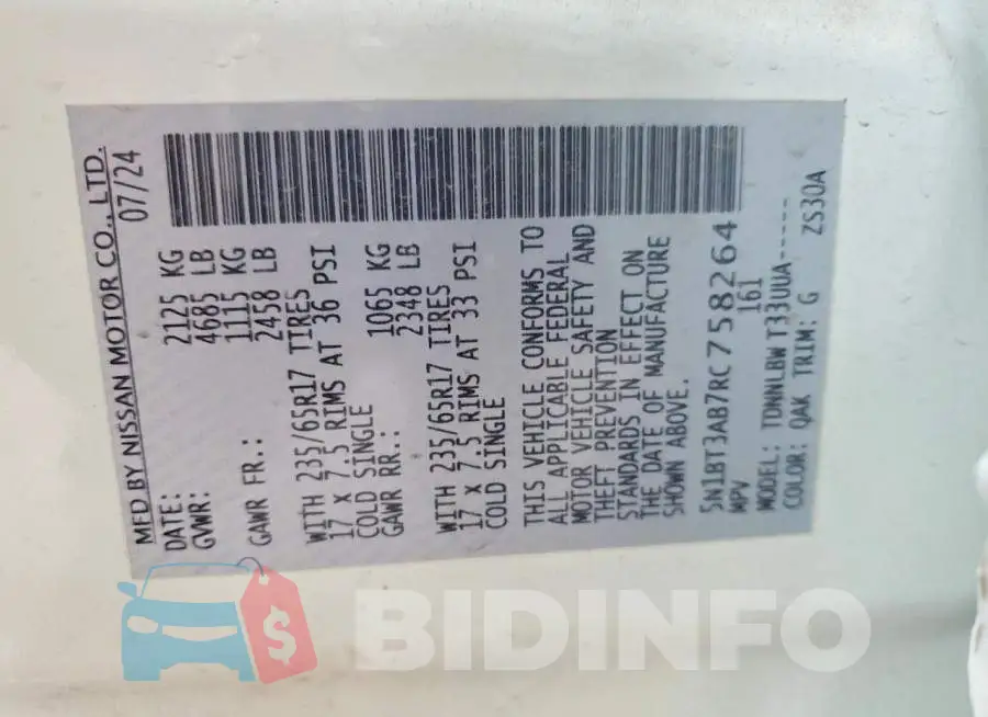 5N1BT3AB7RC758264 Photo# 13