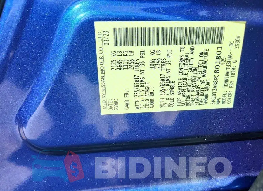 5N1BT3AB8PC801801 Photo# 13