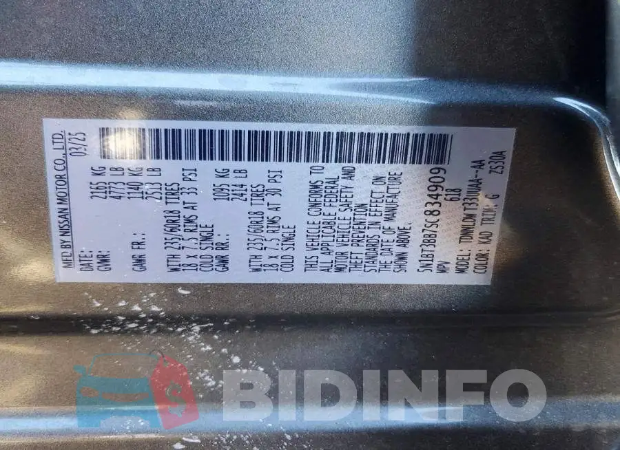 5N1BT3BB7SC834909 Photo# 12