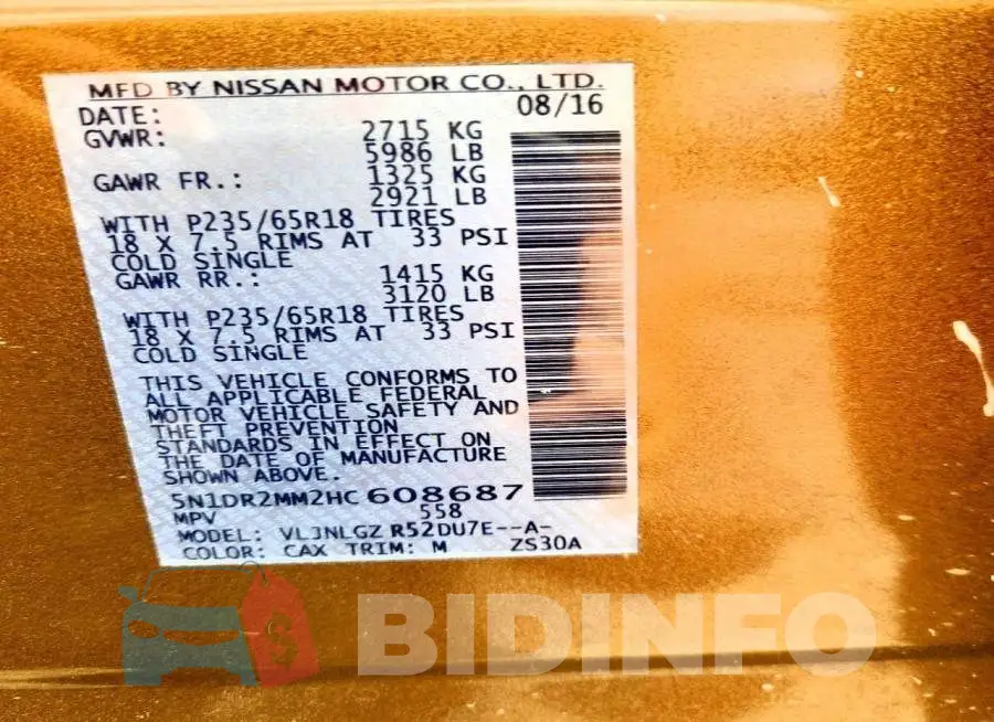 5N1DR2MM2HC608687 Photo# 13