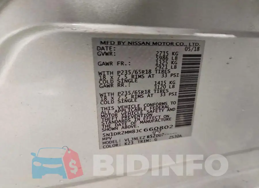 5N1DR2MM8JC660802 Photo# 13