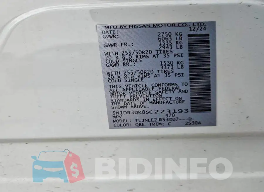 5N1DR3DK8SC223193 Photo# 13