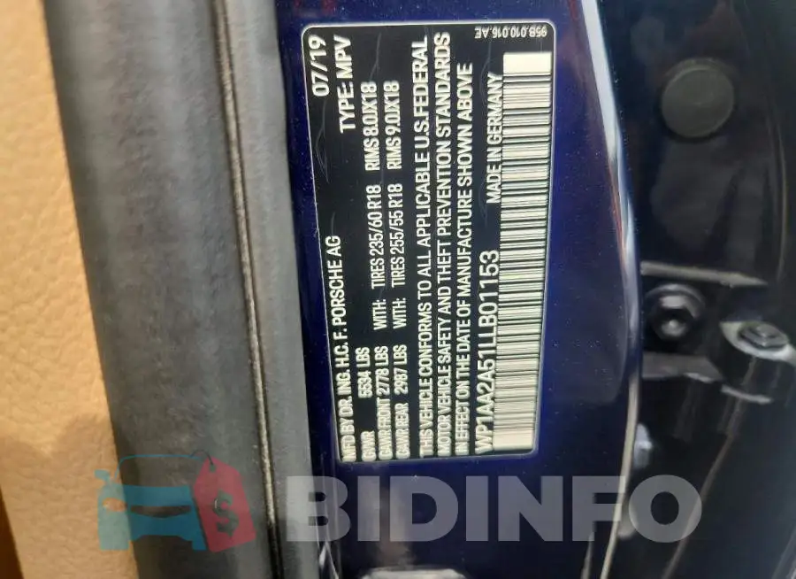 WP1AA2A51LLB01153 Photo# 13