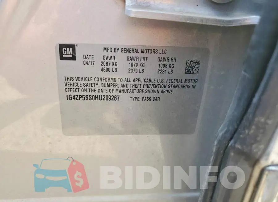 1G4ZP5SS0HU209267 Photo# 12