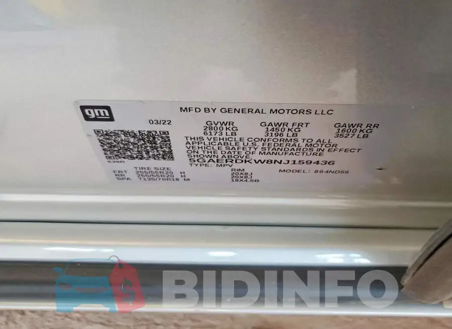 5GAERDKW8NJ159436 Photo# 13