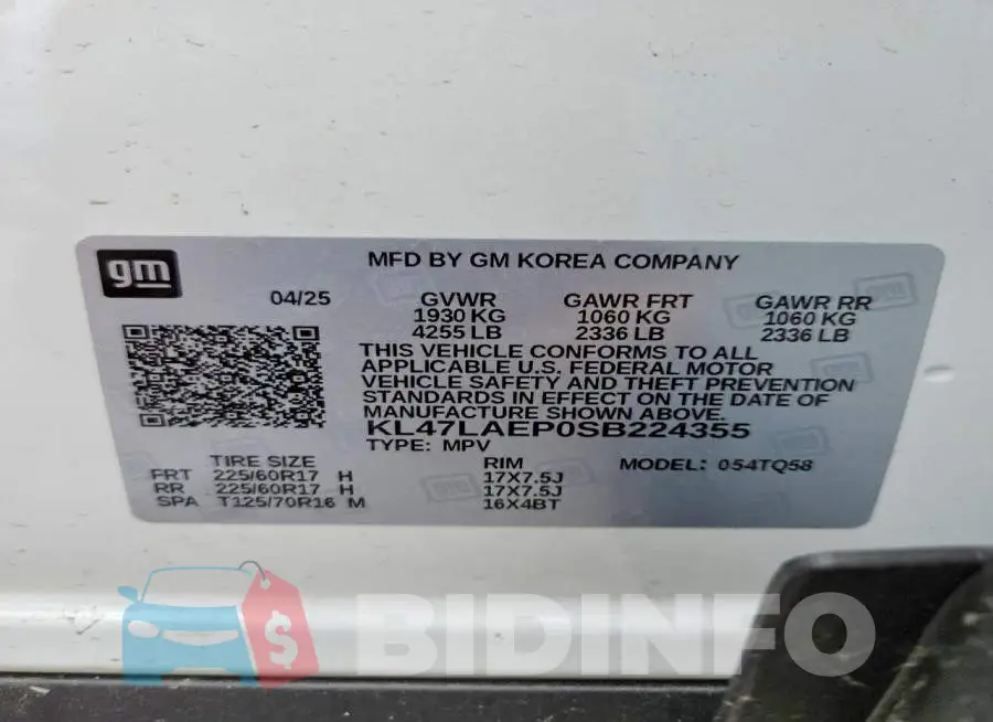KL47LAEP0SB224355 Photo# 13