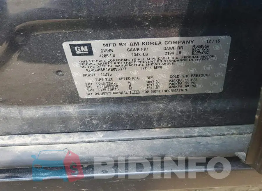 KL4CJBSB4HB086377 Photo# 13