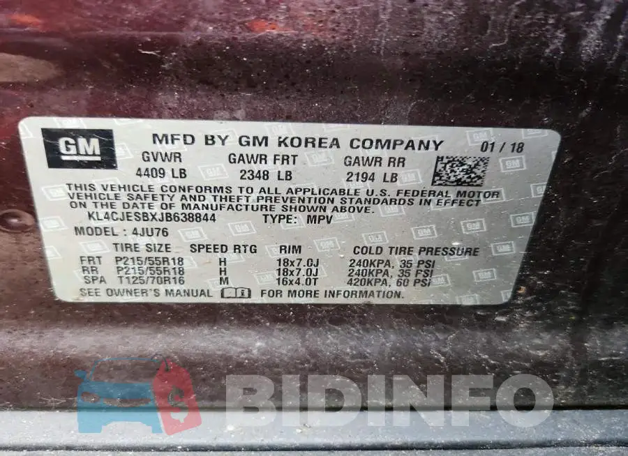 KL4CJESBXJB638844 Photo# 13