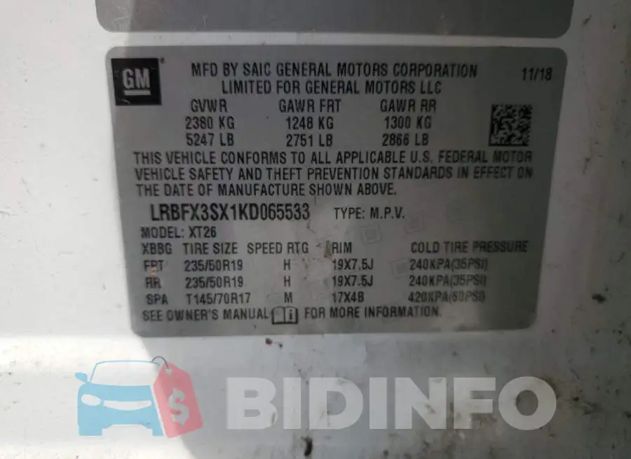 LRBFX3SX1KD065533 Photo# 13