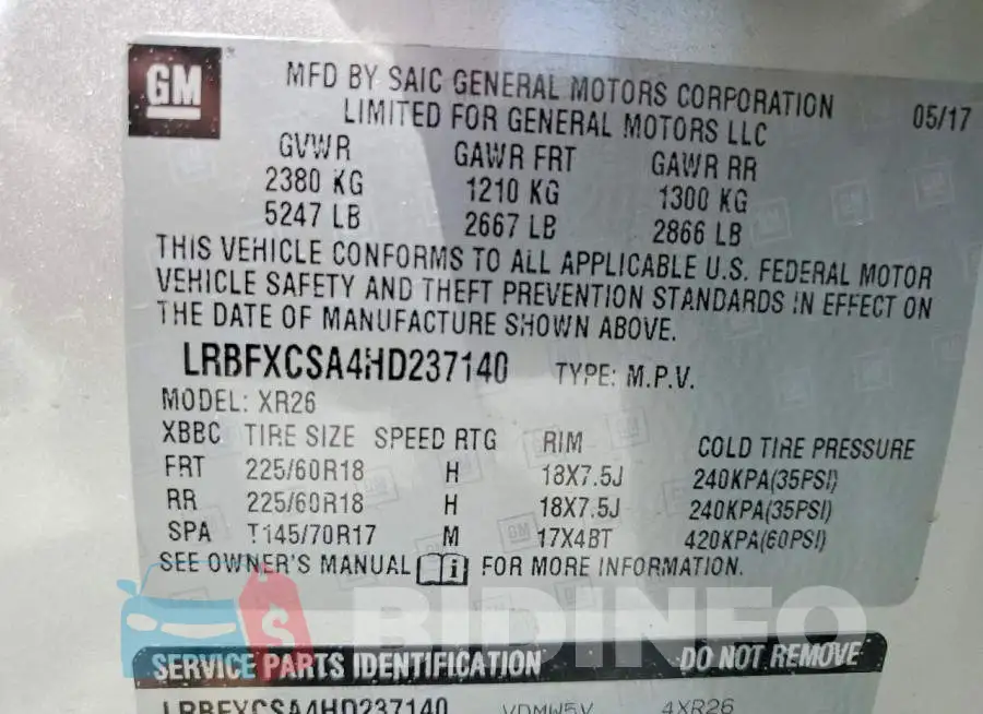 LRBFXCSA4HD237140 Photo# 14