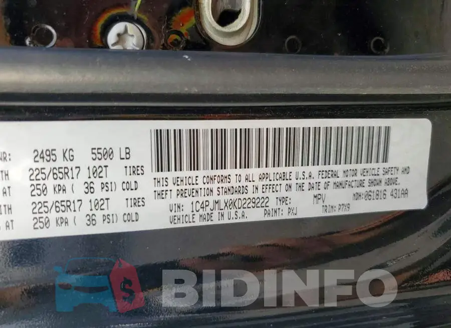 1C4PJMLX0KD229222 Photo# 14