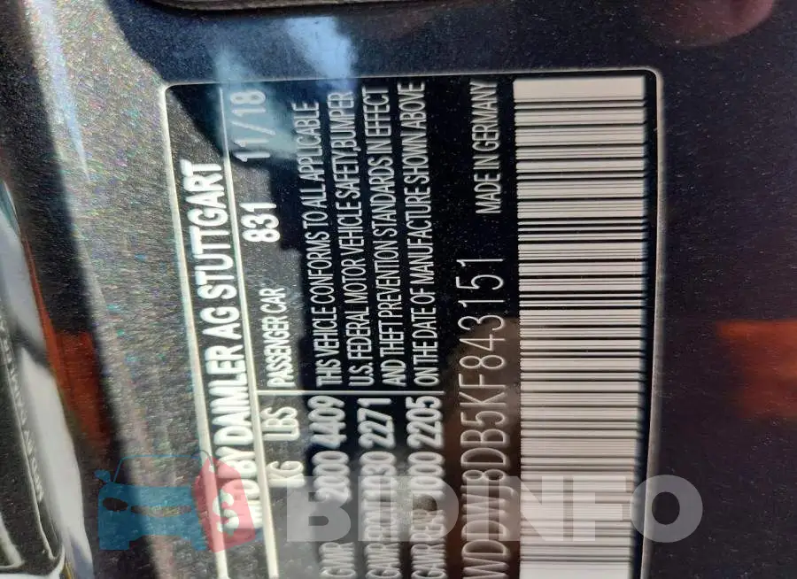 WDDWJ8DB5KF843151 Photo# 13