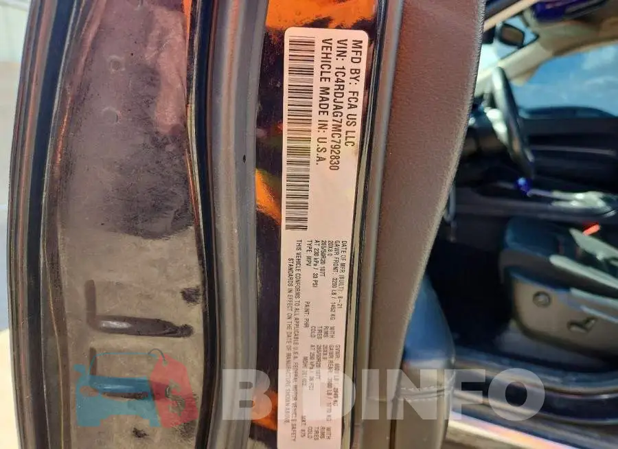 1C4RDJAG7MC792830 Photo# 13
