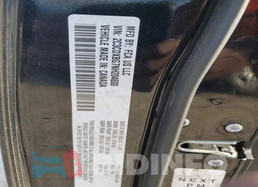 2C3CDXBG7NH204600 Photo# 12