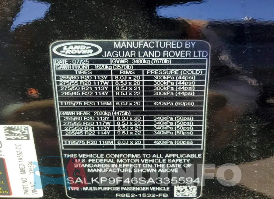 SALKP9F46SA335594 Photo# 13