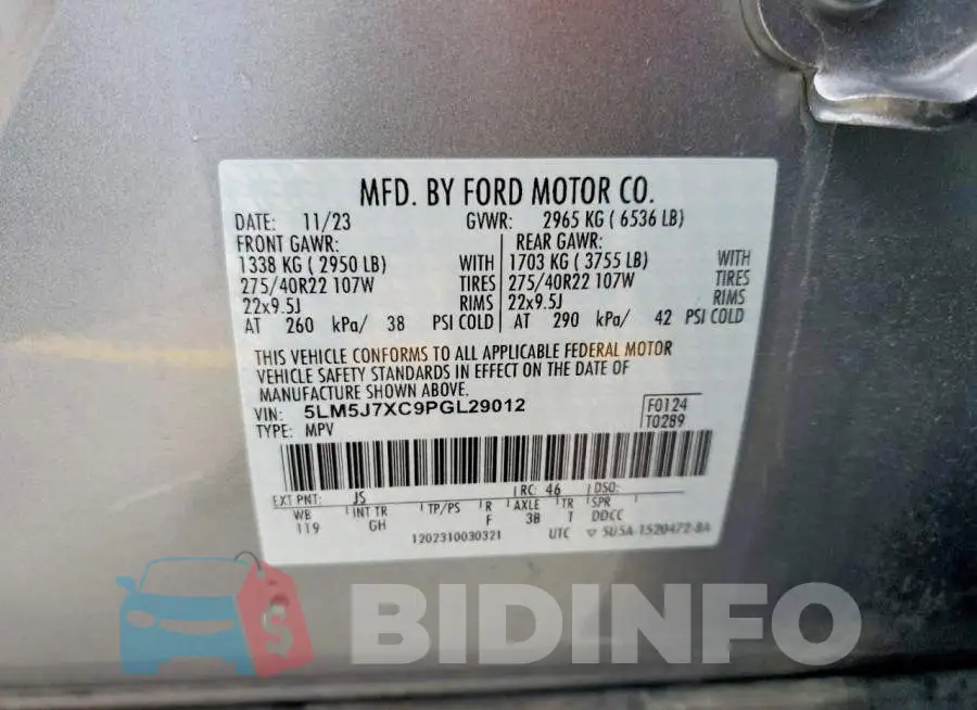 5LM5J7XC9PGL29012 Photo# 14