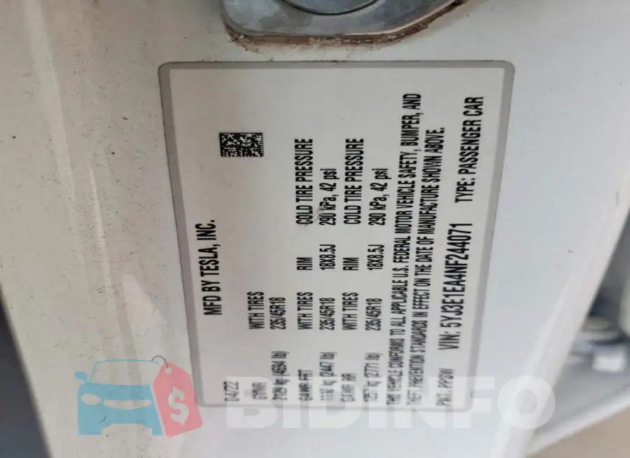 5YJ3E1EA4NF244071 Photo# 13