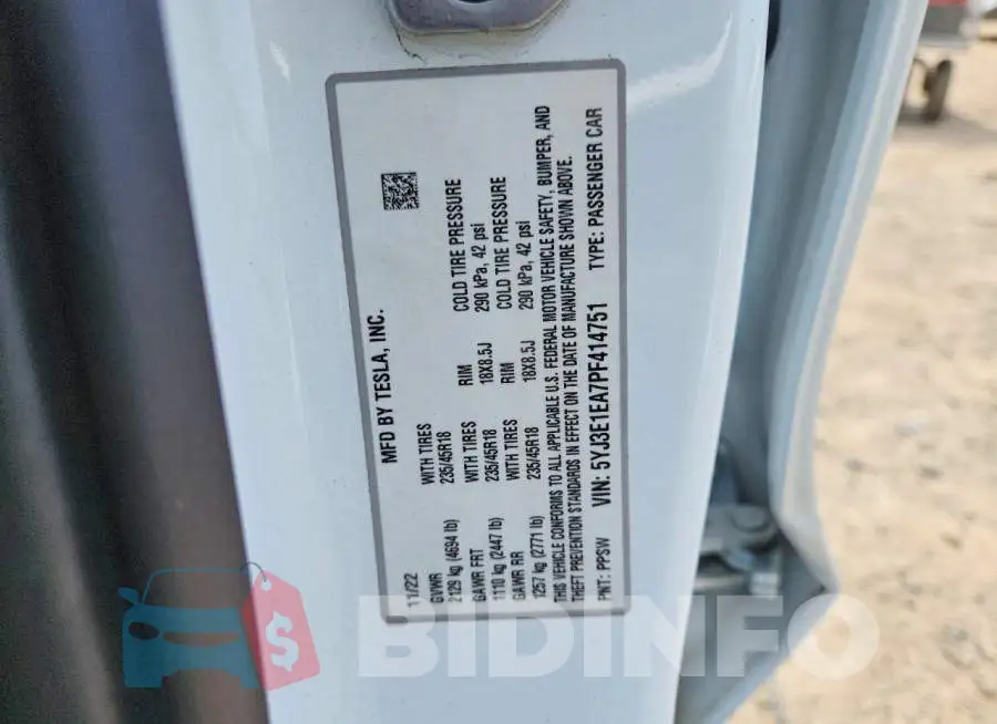 5YJ3E1EA7PF414751 Photo# 12
