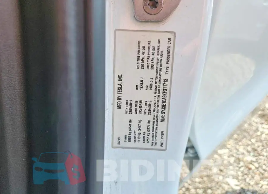 5YJ3E1EA9KF311713 Photo# 12