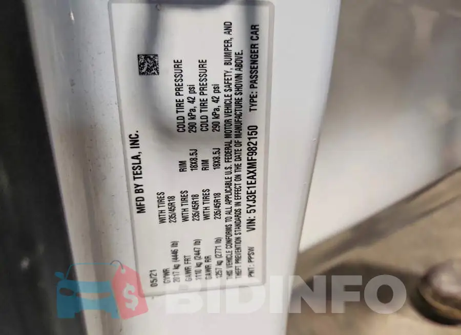 5YJ3E1EAXMF982150 Photo# 13