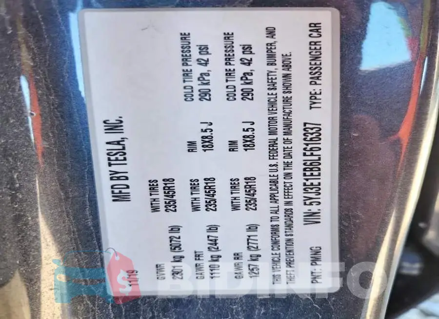 5YJ3E1EB6LF616337 Photo# 12