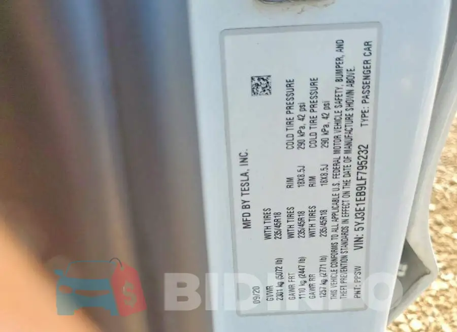 5YJ3E1EB9LF795232 Photo# 12