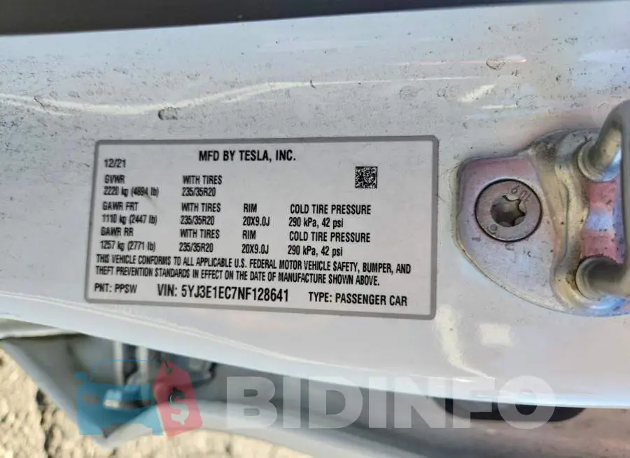 5YJ3E1EC7NF128641 Photo# 12