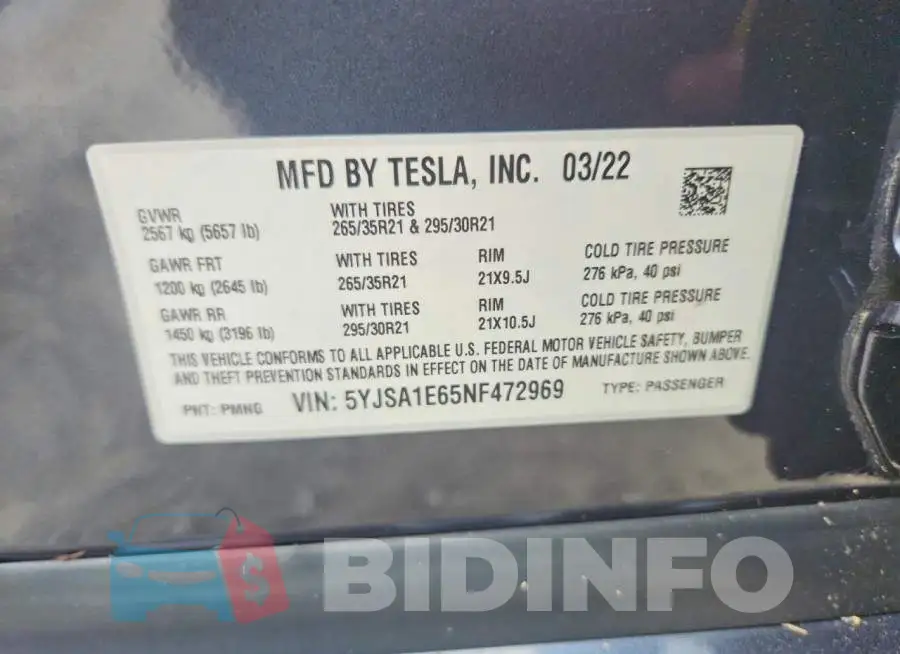 5YJSA1E65NF472969 Photo# 12