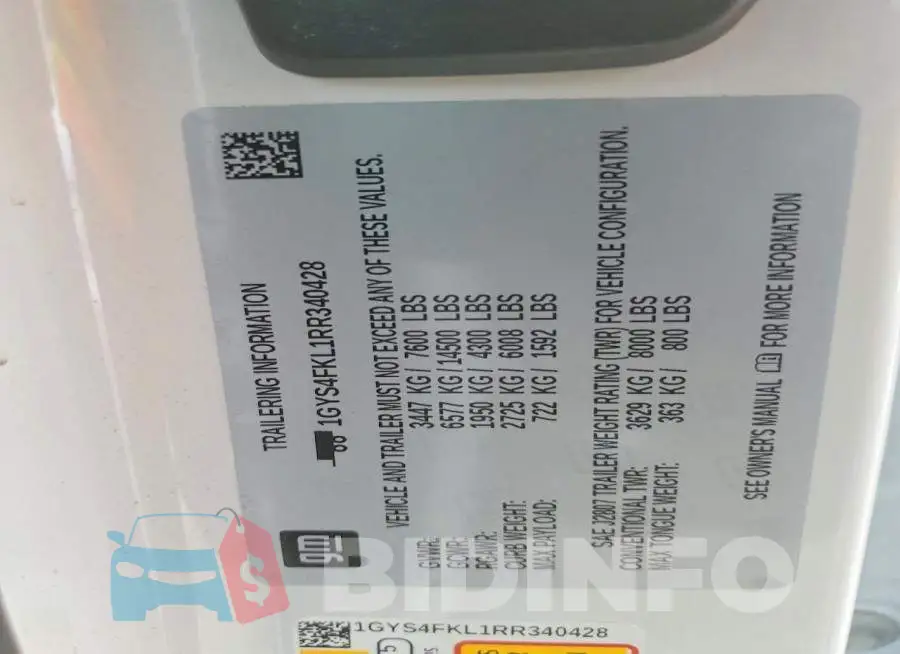 1GYS4FKL1RR340428 Photo# 14