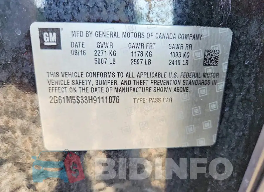 2G61M5S33H9111076 Photo# 12