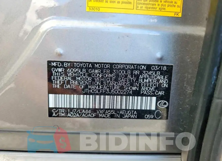 JTHC5LFF3J5002274 Photo# 13