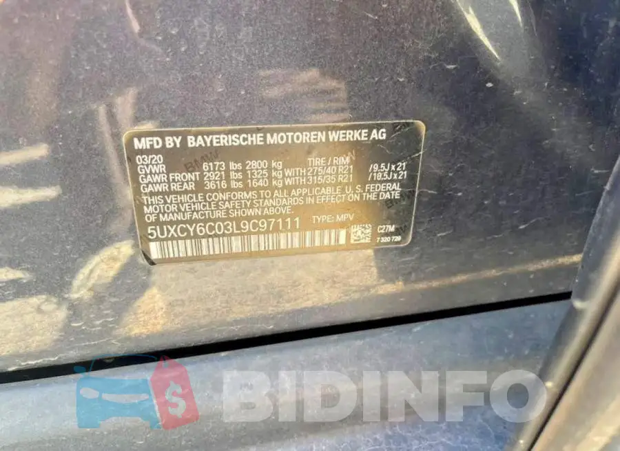 5UXCY6C03L9C97111 Photo# 14
