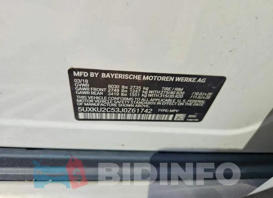5UXKU2C53J0Z61742 Photo# 13