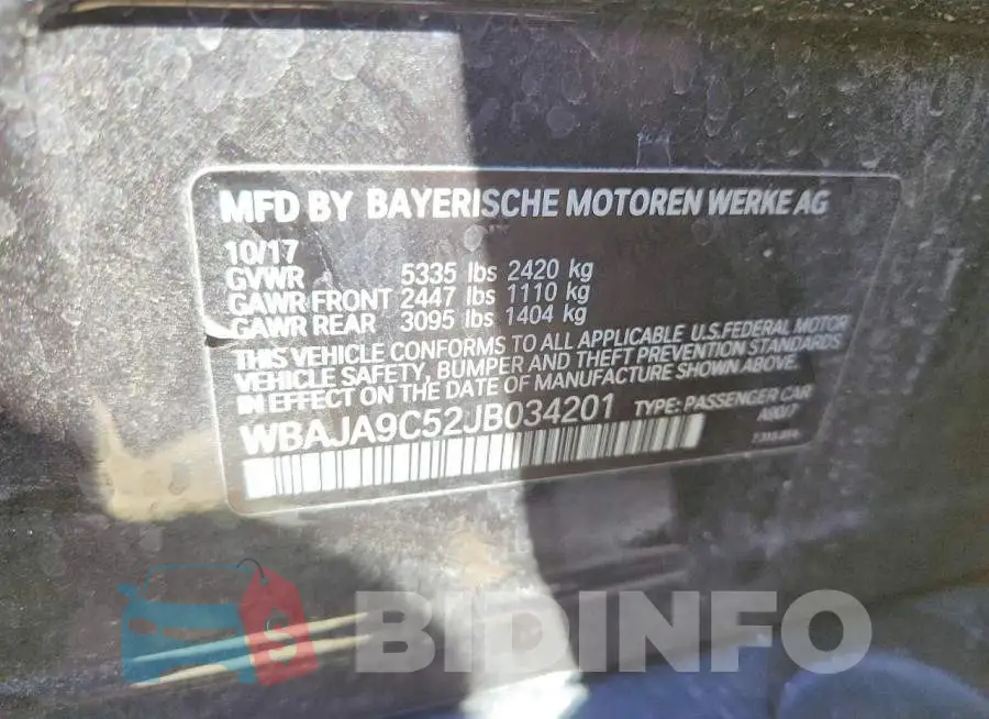 WBAJA9C52JB034201 Photo# 13