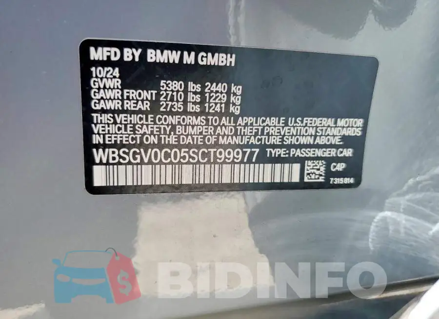WBSGV0C05SCT99977 Photo# 12