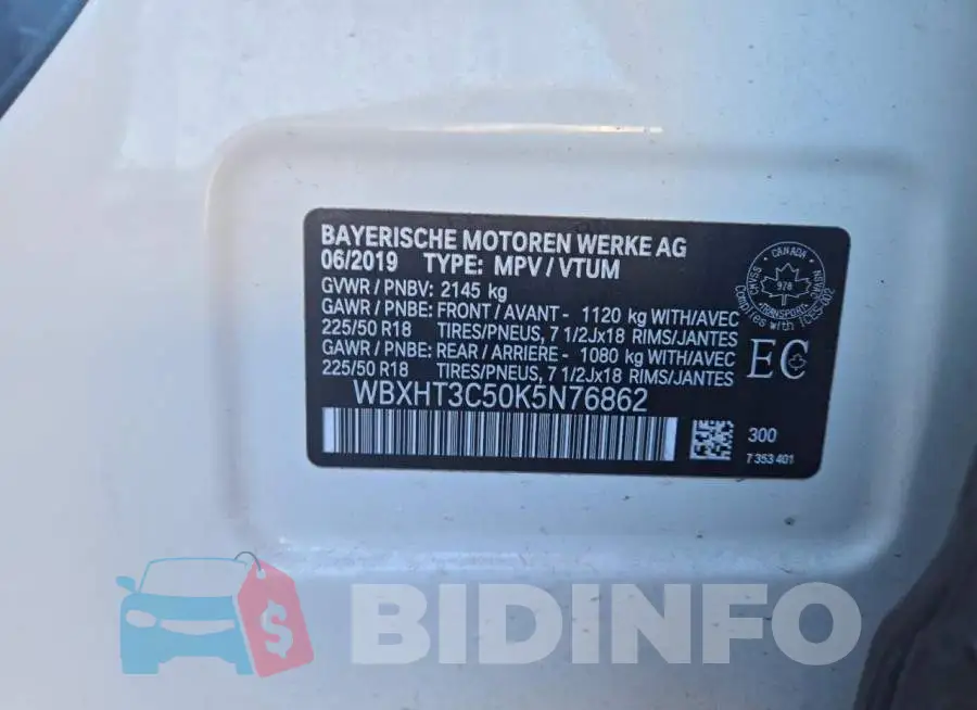 WBXHT3C50K5N76862 Photo# 13